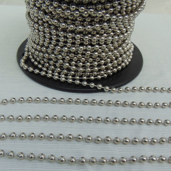 4.5mm Ball Chain #10 NPS for Crafts and Necklaces ~ Blinds & Roller Shades + Industrial NPS = Nickel Plated Steel ~ Connectors available