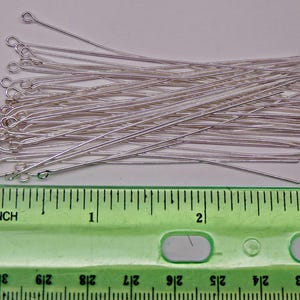 3 inch Eye Pins Silver and / or Gold Plated 21 gauge 3" 21ga ~ No Lead No Nickel ~ Get One Color or Both ~ Mix available 画像 3