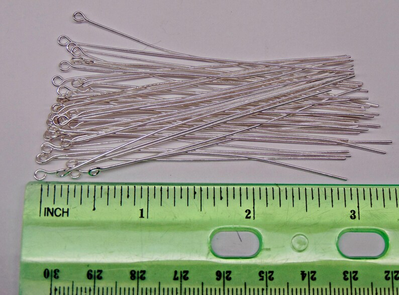 3 inch Eye Pins Silver and / or Gold Plated 21 gauge 3" 21ga ~ No Lead No Nickel ~ Get One Color or Both ~ Mix available 画像 3