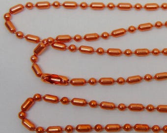 COPPER BALL CHAIN 3.2mm Ball-Bar Style Bead / #6 size ~ Bulk Lengths 5, 10, 15, 25, 50, 100 feet  ~ with or without Connectors ~