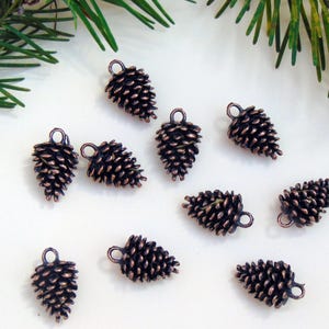 Pine Cone Charms ~ Antique Copper finish ~ Nickel free metal ~ 20mm / 3/4" high  Quantity of 5 / 10 / 20 Pendants