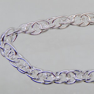 Double Link Chain Silver plated  4mm links ~ Rope chain ~ 4mm oval links ~ No Nickel ~ No Lead ~ Bulk Chain light weight yet sturdy