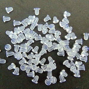 Bell shape Clear Ear Nuts ~  Earring Keeper Ear Backs 4mm x 5mm for posts hooks threaders Snug   100 to 1000