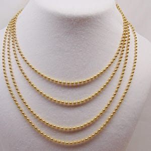 100% BRASS Ball Chain ~ NECKLACE Lengths  16 thru 36 inch long ~ 3.2mm Chain ~ Stack and Layer!