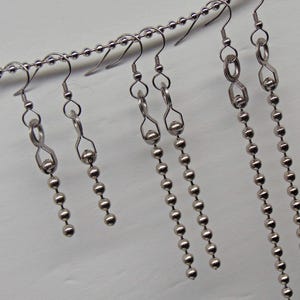 Chunky Stainless Ball Chain Dangle Earrings ~ Industrial Design ~ Linear Drop ~ All stainless steel ~ Make your Statement Pick your Length immagine 4
