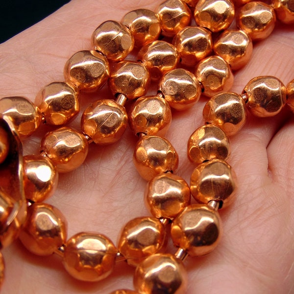 COPPER Faceted Ball Chain 9.5mm 3/8" ball ~ #20 ~ Bulk Lengths from 3-feet to 25 feet ~ You Pick Length , Connectors ~ Statement Size