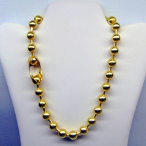 XL Brass BALL Chain Necklace or Bracelet ~ Chunky Bead Choker  ~ Statement Necklace 12mm #30 ~ Nickel Free ~