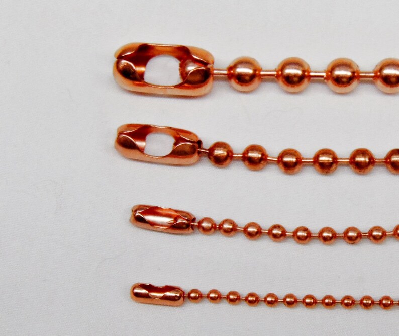 COPPER Ball CHAIN Connectors Couplers Clasps 4 Sizes Etsy