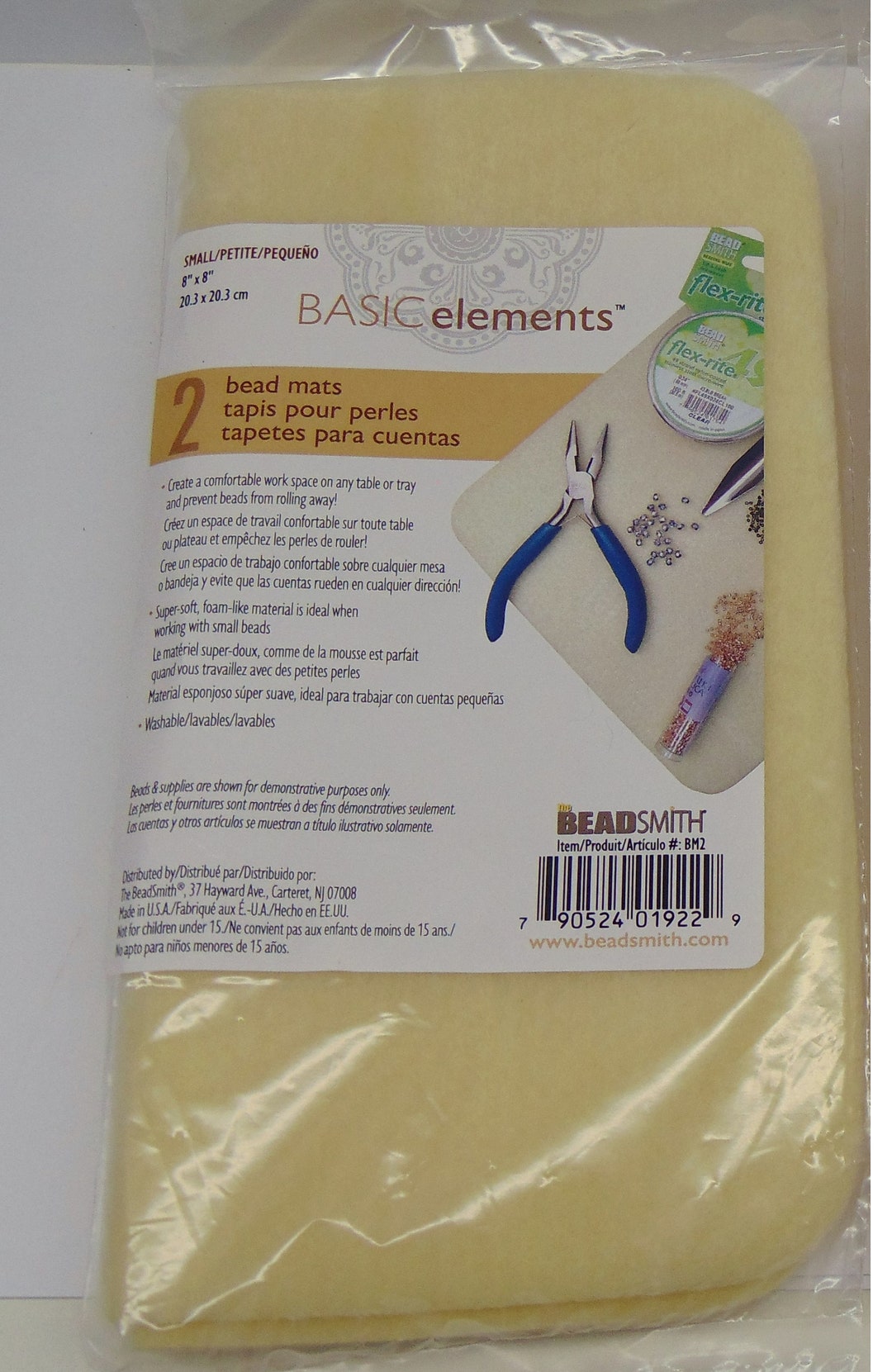 2 BEAD MATS Beadsmith BEADING Pads 8 X 8 Soft Flocked Keep Beads From