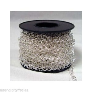 Silver Plated CURB CHAIN Soldered Links Various Remnant Lengths - 3 - 10 feet  4.2mm x 5.2mm ~ Nickel-Free, Lead-Free ~ EU Compliant Chain