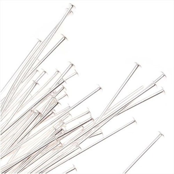 HEADPINS 3 inch 21 gauge Silver Plated Brass ~ No Lead No Nickel Head Pins Various Quantities 50 ~ 100 ~ 200 ~ 500