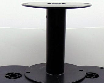 Large Empty Black Plastic Spool for Chain Cable Wire Paracord 6.75&quot; Tall x 6-1/2&quot; Diameter Base ~ Booth Display for Product ~ Sturdy One (1)