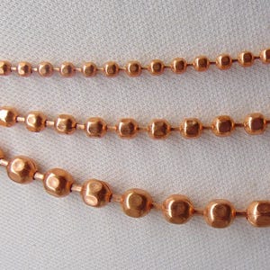 Pure COPPER Waist Chain ~ Faceted Belly Chain ~ 3 sizes available ~ Natural copper chain ~ Necklace, Bracelet and Anklet Lengths, too!