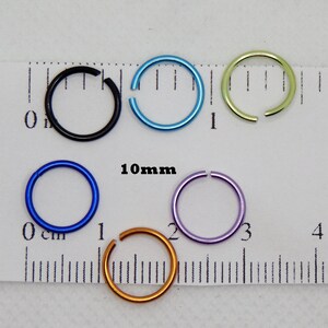 Economy Anodized Aluminum Jump Rings: Mixed Colors, 6mm 8mm 10mm, Nickel Free, Tarnish Resistant image 5