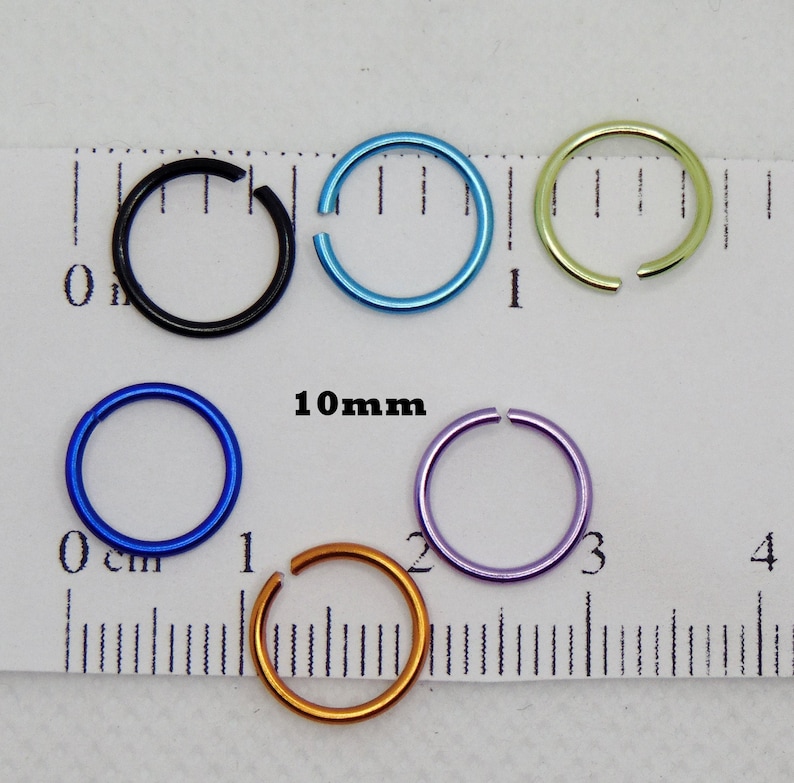 Economy Anodized Aluminum Jump Rings: Mixed Colors, 6mm 8mm 10mm, Nickel Free, Tarnish Resistant image 5