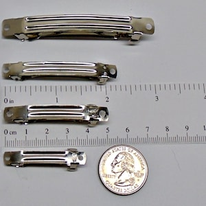 Hair BARRETTES Clip Findings ~ DIY Hair Bow 40mm 50mm 60mm 76mm ~ Zinc Alloy Blanks ~ Four Lengths 1.5&quot; to 3&quot; ~ French Style Nickel-free