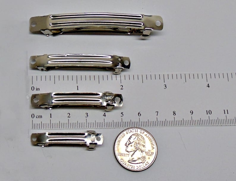 Hair BARRETTES Clips ~ DIY Hair Accessories ~ Four Lengths 1.5" to 3" ~ French Style Nickel-free image 1