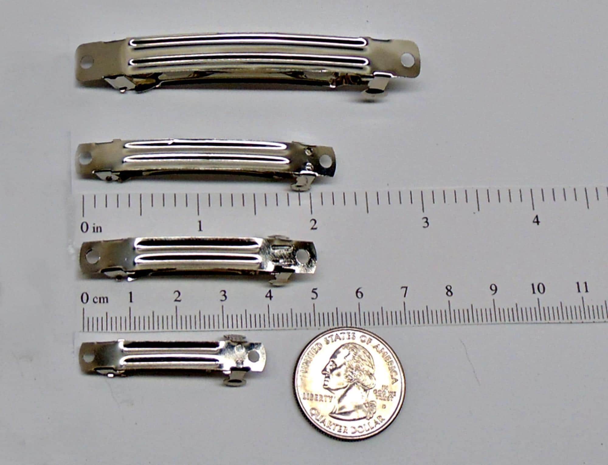 VINTAGE STAMPED "MADE IN FRANCE" SILVER PONY TAIL 52mm. HAIR CLIP BARRETTE 1208 - Foto 14