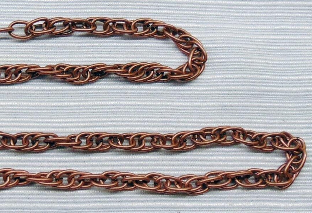 Double Link Antique Copper ROPE CHAIN ~ Sturdy 50 Feet 100 Feet Good ...