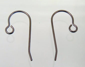 25 Pairs TITANIUM Ear Wires ~ Hook with open Loop ~ 24mm Post Grade ~ No Nickel  ~ HypoAllergenic  earrings 50 Ear Hooks  ~ Implant Grade