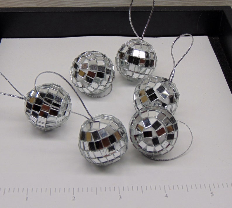 Lot of 30 Mini Disco Ball With Cord Mirror Ornaments Etsy