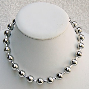 Chunky 12mm Stainless Steel Ball Chain Necklace Choker or Bracelet  ~ Statement Necklace Goth Retro Urban Smooth Shiny  ~ Great Gift