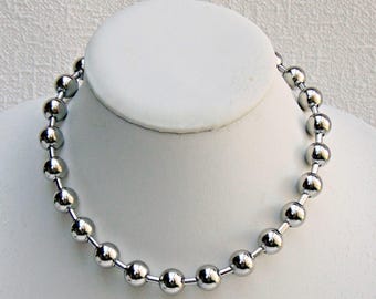Chunky 12mm Stainless Steel Ball Chain Necklace Choker or Bracelet  ~ Statement Necklace Goth Retro Urban Smooth Shiny  ~ Great Gift