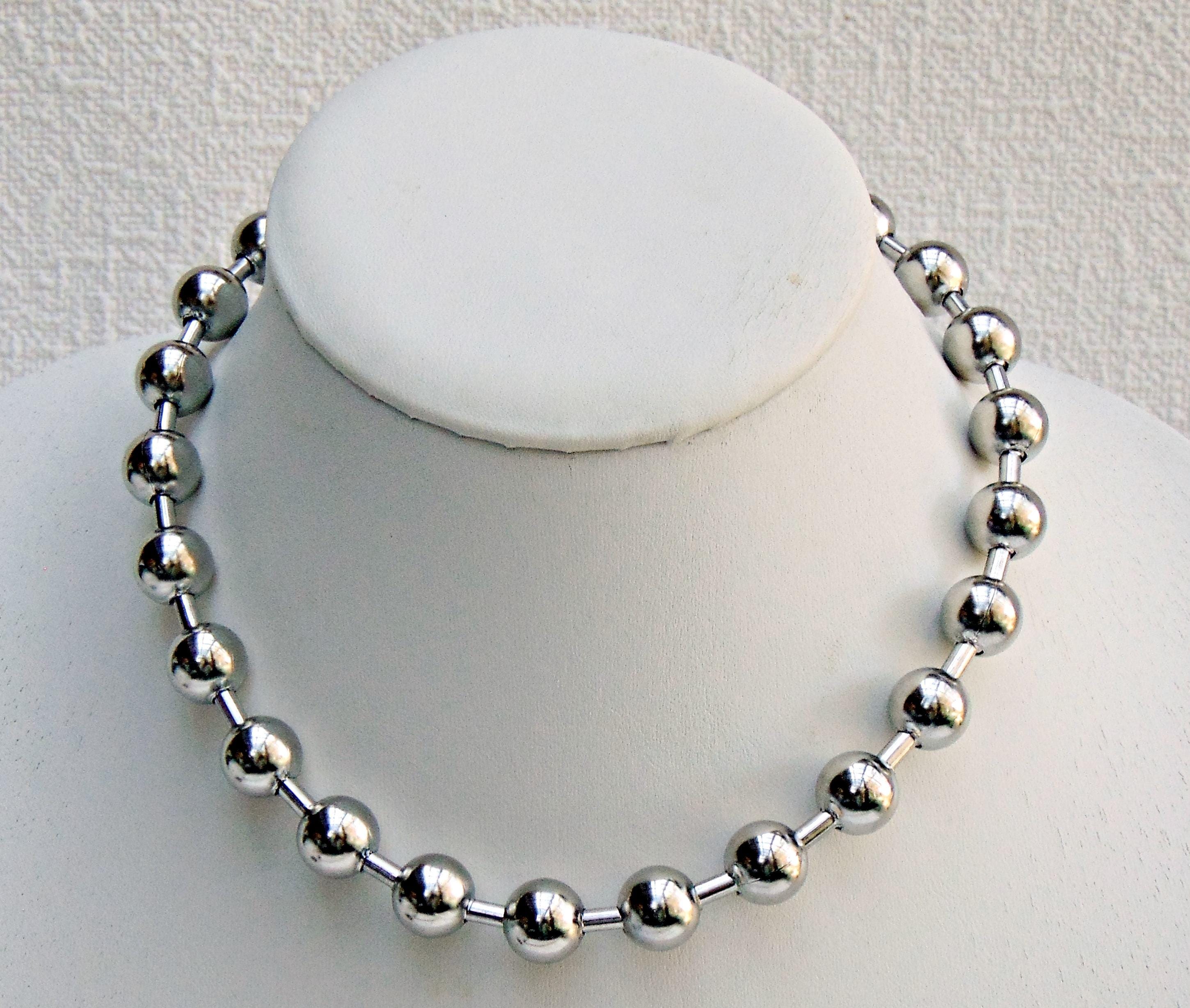 Chunky 12mm Stainless Steel Ball Chain Necklace Choker or Bracelet