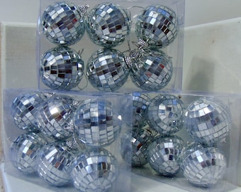 Box of Six  2" inch  Disco Ball w/ Cord ~ Sparkle + Shine ~ Weddings~ Key Rings ~ Sun Catcher ~ Window Ornament ~ Hanging Mirror Ball