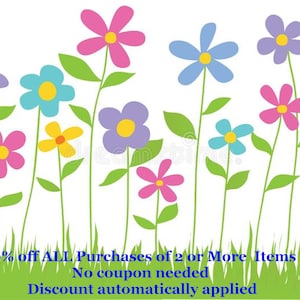 a colorful array of flowers with green stems and leaves, set against a white background.