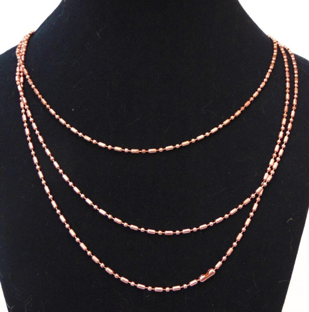 LOT 25 BALL CHAIN Necklaces 27 Length 2.4mm Bead #3 ~ Antique Copper Finish