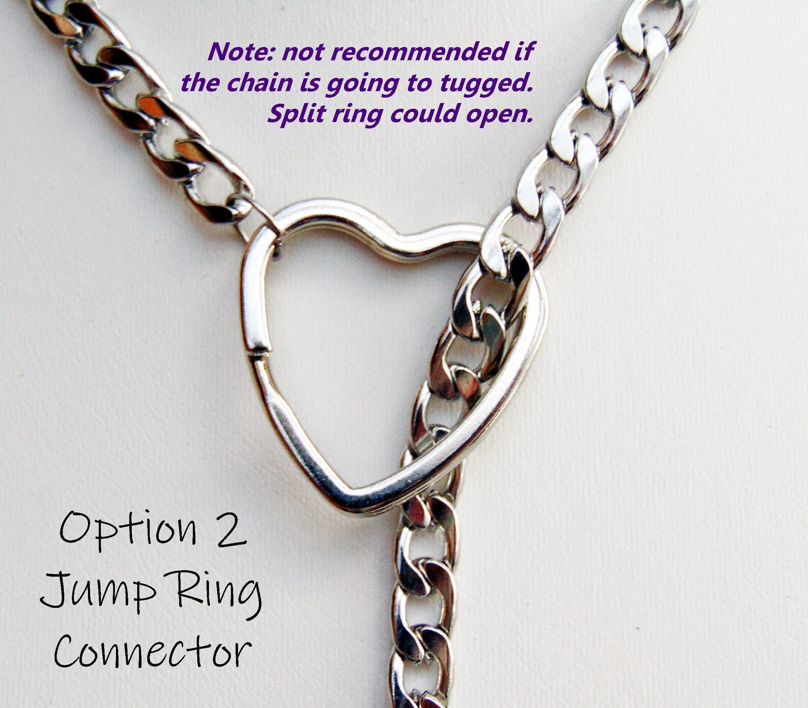 Stainless Steel Slip Chain With Heart Loop ~ Sturdy Smooth Stainless ...