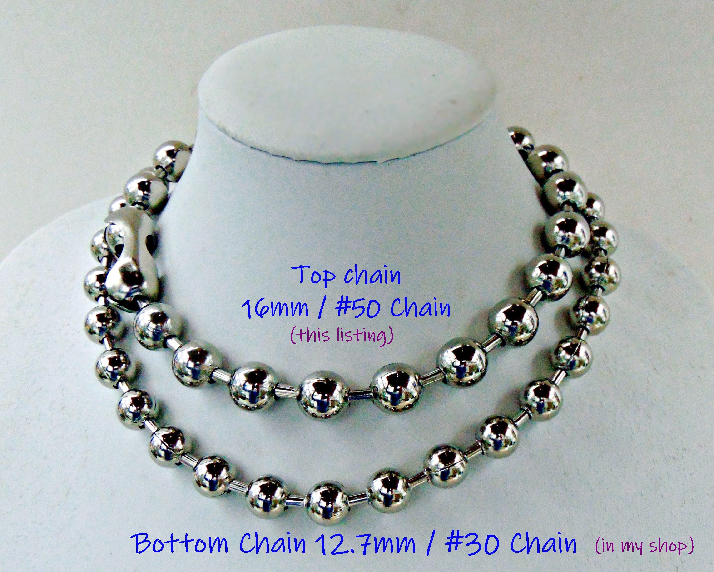 HUGE Ball Chain Necklace ~ SUPER Chunky Steel Choker ~ 16mm #50