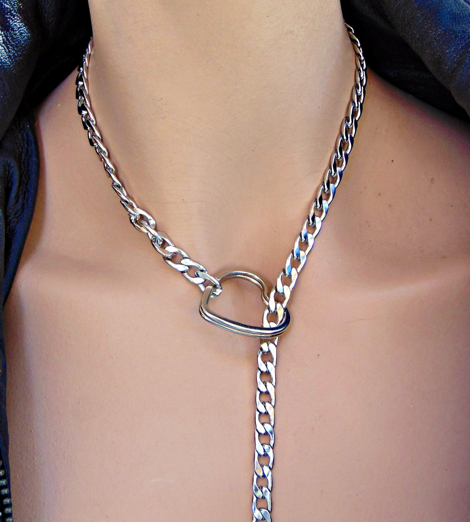 Stainless Steel Slip Chain With Heart Loop ~ Sturdy Smooth Stainless ...
