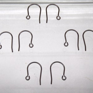24 HypoAllergenic  TITANIUM Ear Wires ~ Hook with open Loop ~ Grade 1 No Nickel ~ 15mm Post ~ EU Compliant ~ Simple Basic design