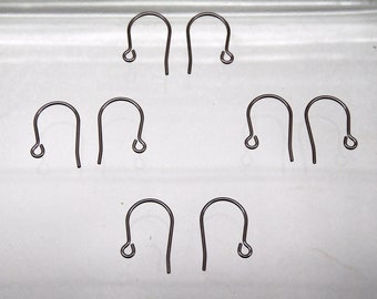 HypoAllergenic  TITANIUM Ear Wires ~ Hook with open Loop ~ Grade 1 No Nickel ~ 15mm Post ~ EU Compliant ~ Simple Basic design