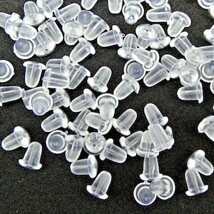 Best Price Wholesale Lot 5,000 Clear Ear Nuts ~ Soft Bell Shape Earring Keeper Ear Backs 4mm x 5mm for posts hooks threaders earring keeper