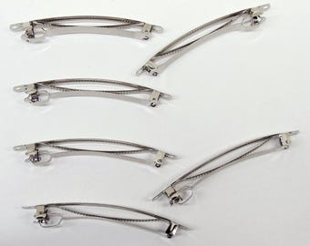 4" Hair BARRETTES Clip Findings Blanks~ DIY Hair Bow 100mm ~ Nickel Free Metal ~ Extra Long Length 4 inches  ~ French Style ~ You embellish