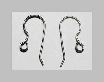 Pure TITANIUM French Hook Ear Wires Earrings Grade 1 No Nickel Hypo-Allergenic ~ 20mm Post ~ EU Compliant ~ Earring Findings ~