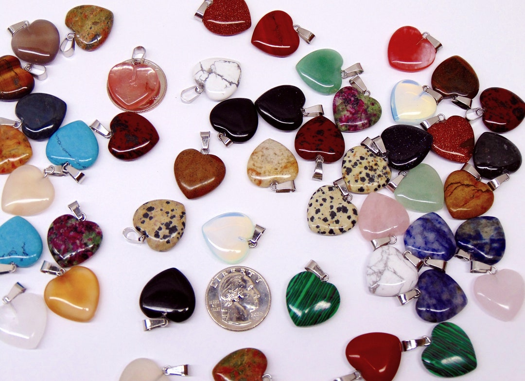 17-24mm Mixed Heart Pendants Pack of 5 - Transglobal Trading Australian 17-24mm Mixed Heart Pendants Pack of 5 - Transglobal Trading Australian