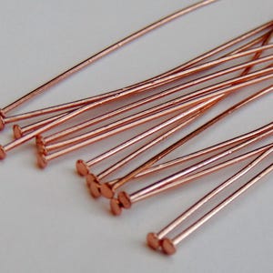 COPPER HEADPINS 24 gauge 2 inch Length  ~ No Lead No Nickel Head Pins  ~ Various Quantities 25 ~ 50 ~ 100 - 144 ~ 250