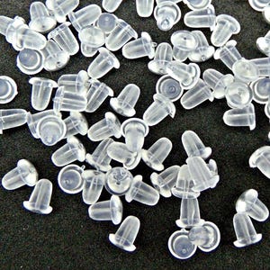 Stock up! 500 Clear Ear Nuts ~ Soft Bell Shape Earring Keeper Ear Backs 4mm x 5mm for posts hooks threaders All purpose earring keeper