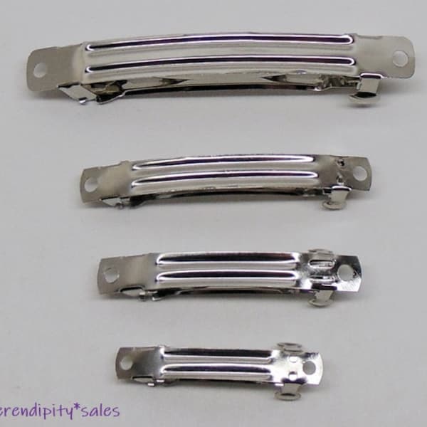 Hair BARRETTES Clip Findings ~ DIY Hair Bow 40mm 50mm 60mm 76mm ~ Zinc Alloy Blanks ~ Four Lengths 1.5" to 3" ~ French Style Nickel-free