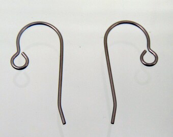1000 Titanium Ear Wires: Hypoallergenic Grade 1 Hooks, 24mm post