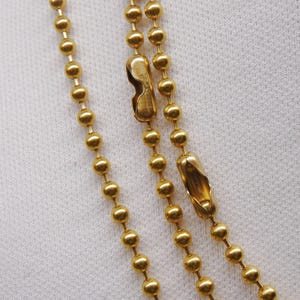 REAL Brass Ball Chain, 3.2mm Round Bead, Bulk Lengths with Connectors 25 Feet