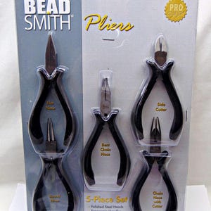 5 Piece Ergonomic Jewelry Pliers Set  ~ Ergonomic Craft Tool ~ Quality Beadsmith Brand