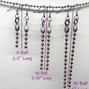 Chunky Stainless Ball Chain Dangle Earrings ~ Industrial Design ~ Linear Drop ~ All stainless steel ~ Make your Statement Pick your Length immagine 7