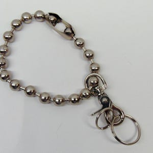 Chunky BALL Chain Key Ring w/ Heavy duty Trigger clasp + 2 Split Rings ~  ~ Belt Loop or Purse Chain ~  Pick Length