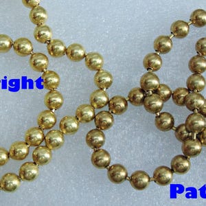 Large 8mm Solid Brass BALL CHAIN Round Bead 8mm / #15 size ~ Bulk Lengths 3 feet to 50 feet Bright or Patina Finish ~ Connectors available