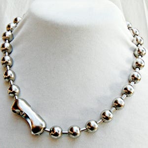 Extra Large BALL Chain Necklace or Bracelet ~ Chunky Steel Bead Choker  ~ Statement Necklace 12mm #30 ~ 90&#39;s Retro Goth Key Chain 12.7mm NPS